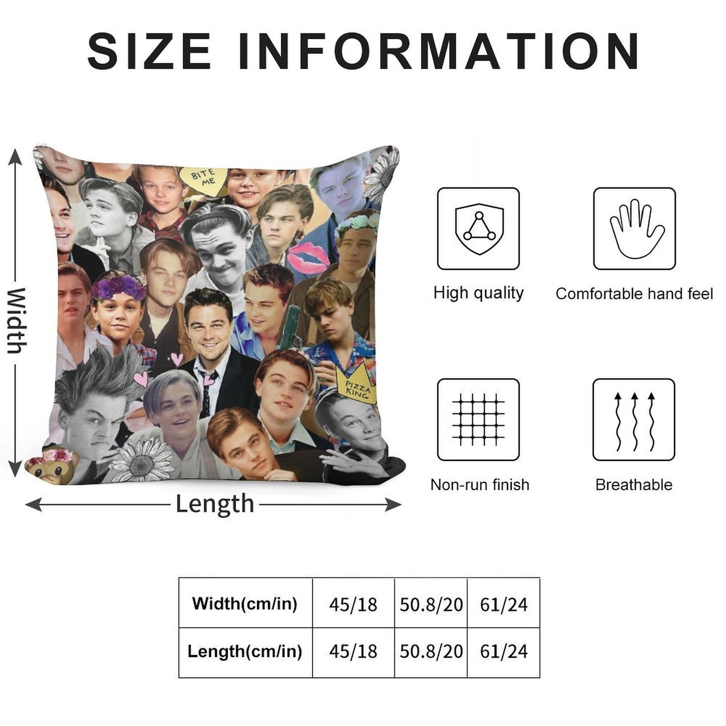 Leonardo DiCaprio Collage Soft Home Decor Throw Pillow
