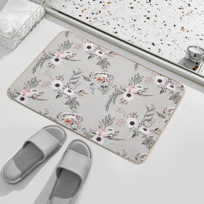 Modern Boho Watercolor And Ink Floral Bohemian  Slip-Resistant Bath Mat