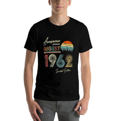 Awesome Since August 1962 60 Years Old 60th Birthday  Relaxed-fit T-Shirt