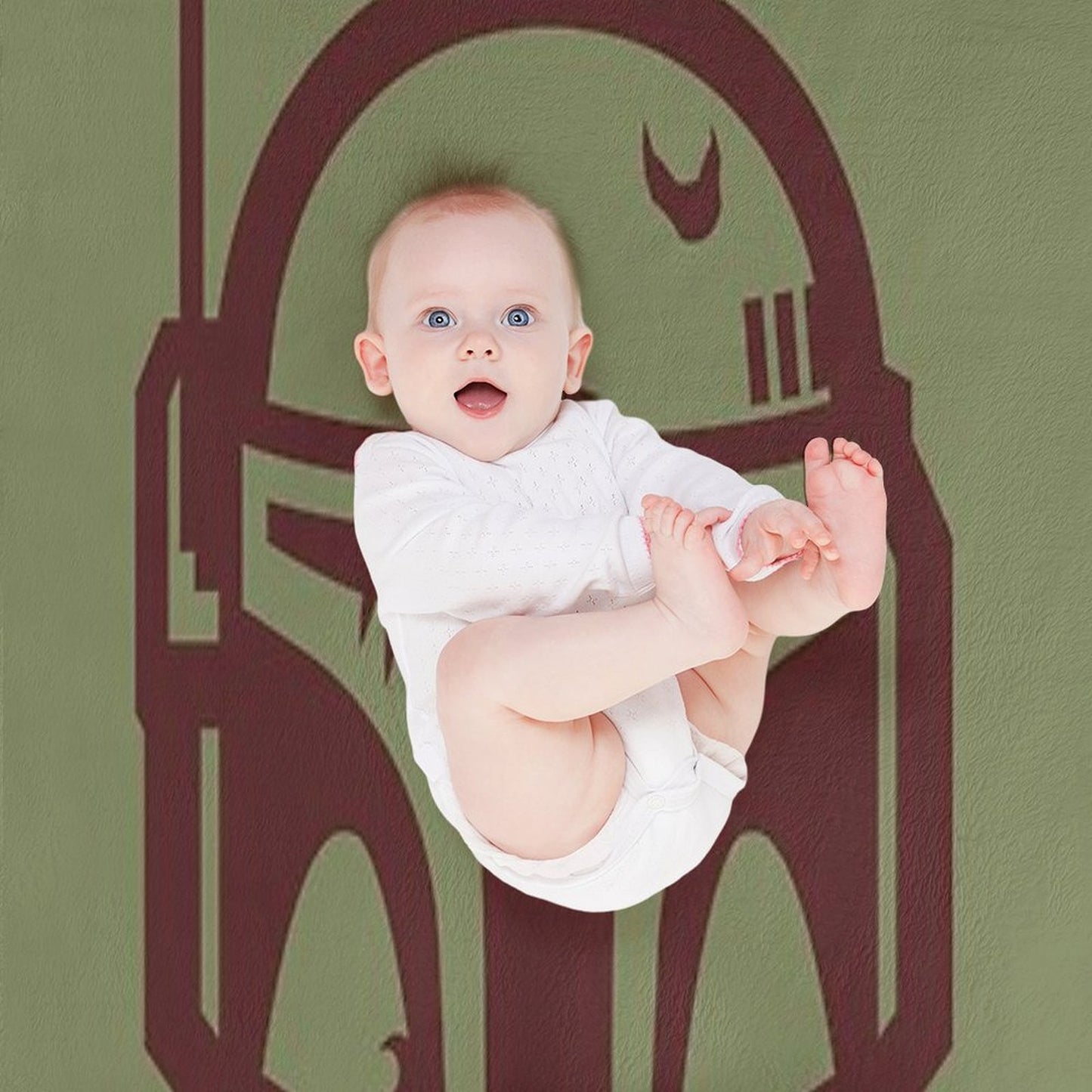 Boba Fett Helmet Minimal Wrinkle-free Throw Blanket