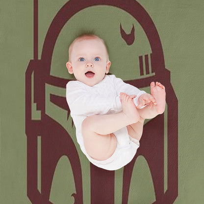 Boba Fett Helmet Minimal Wrinkle-free Throw Blanket