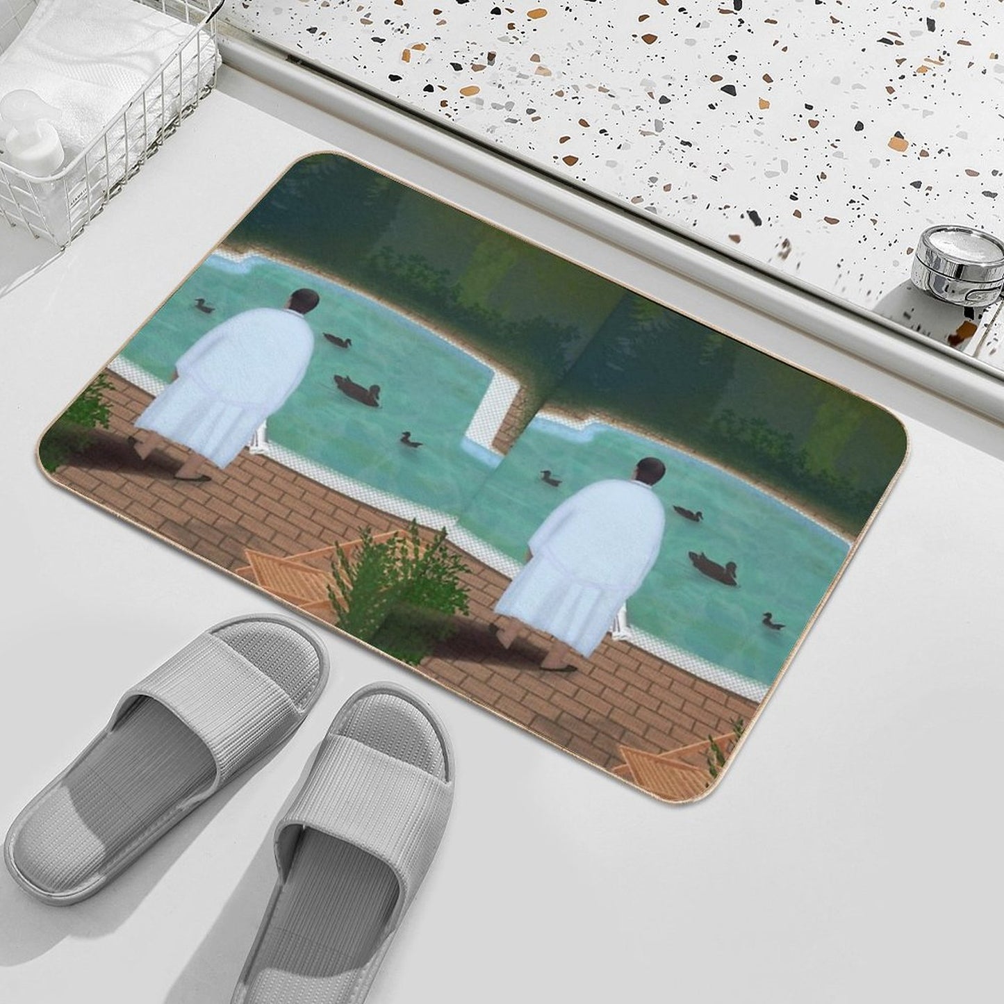 Him, with Those Ducks...  Toxin-Free Bath Mat