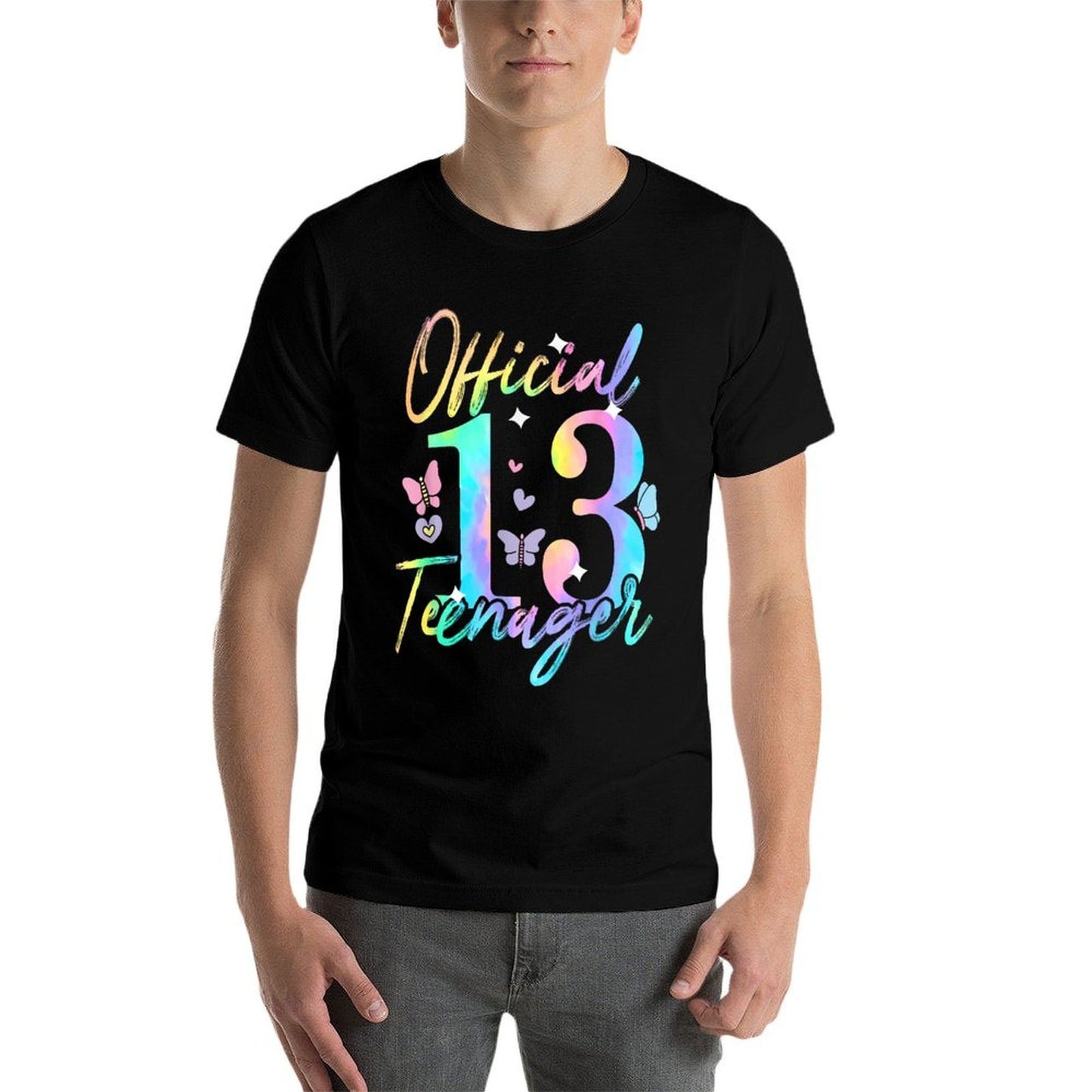 13th Birthday Girls 13 Years Officialnager Birthday 13  Ribbed Collar T-Shirt