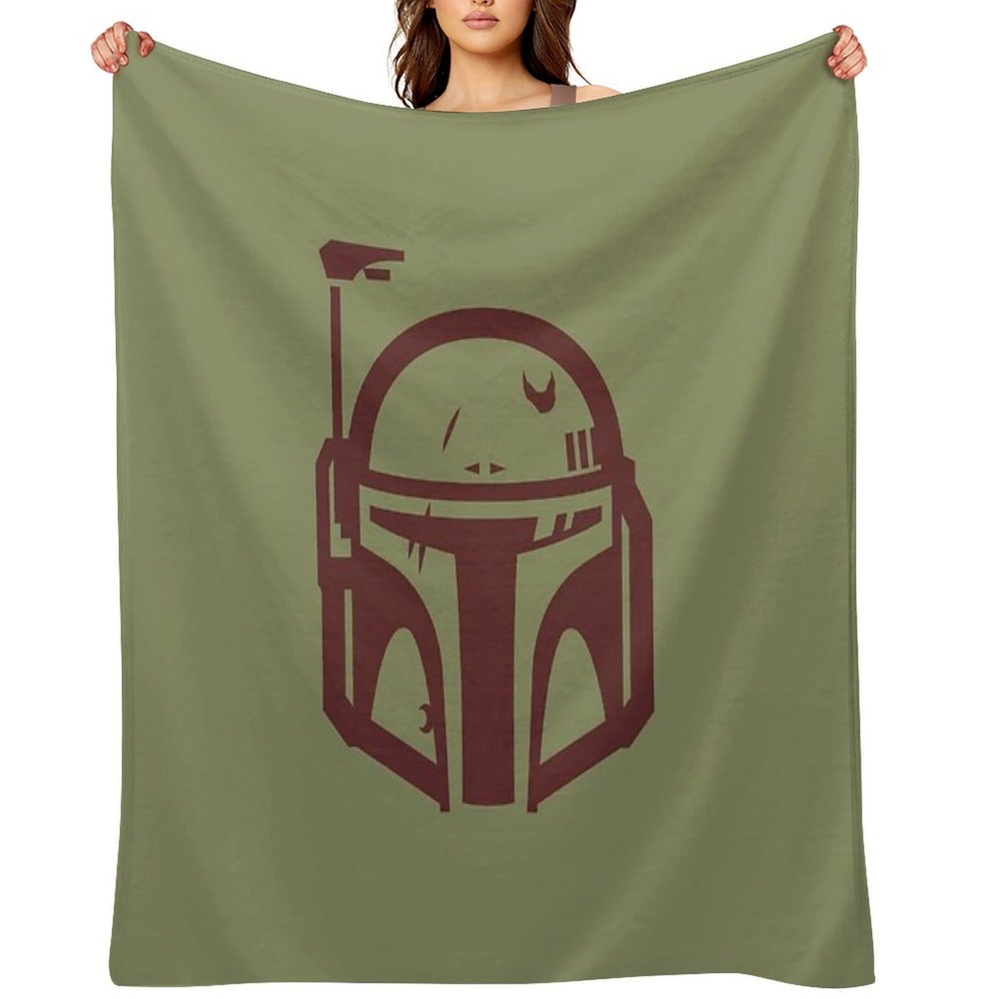 Boba Fett Helmet Minimal Wrinkle-free Throw Blanket