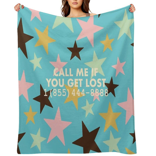 Call Me If You Get Lost Blue Gift-ready Throw Blanket