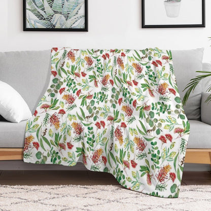 Australian Botanical Eco-conscious Throw Blanket
