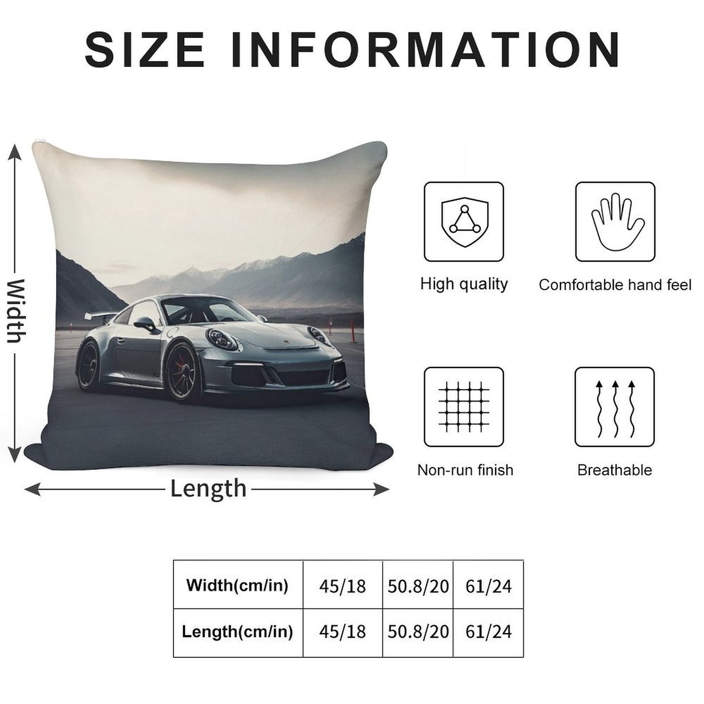 911 GT3 Soft Reinforced Edging Throw Pillow