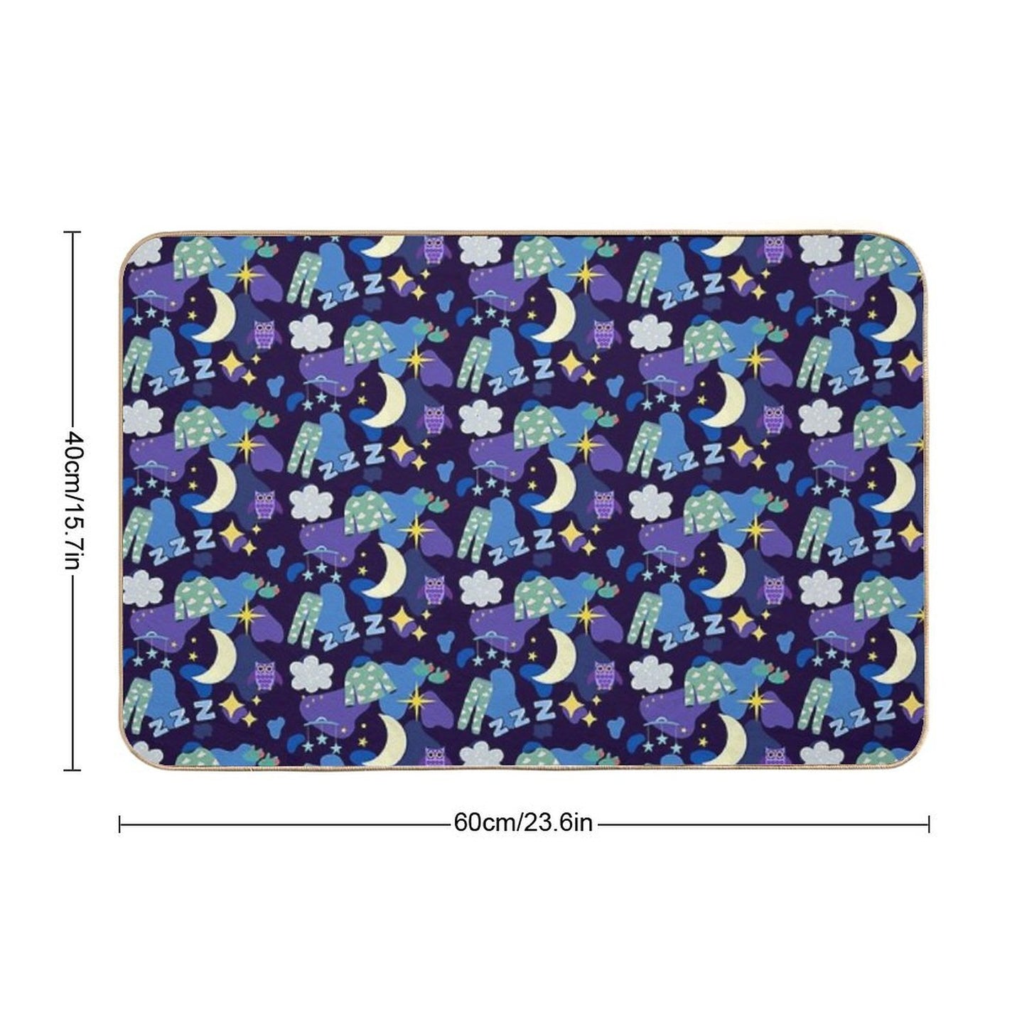 Nighttime Collage  Absorbent Bath Mat