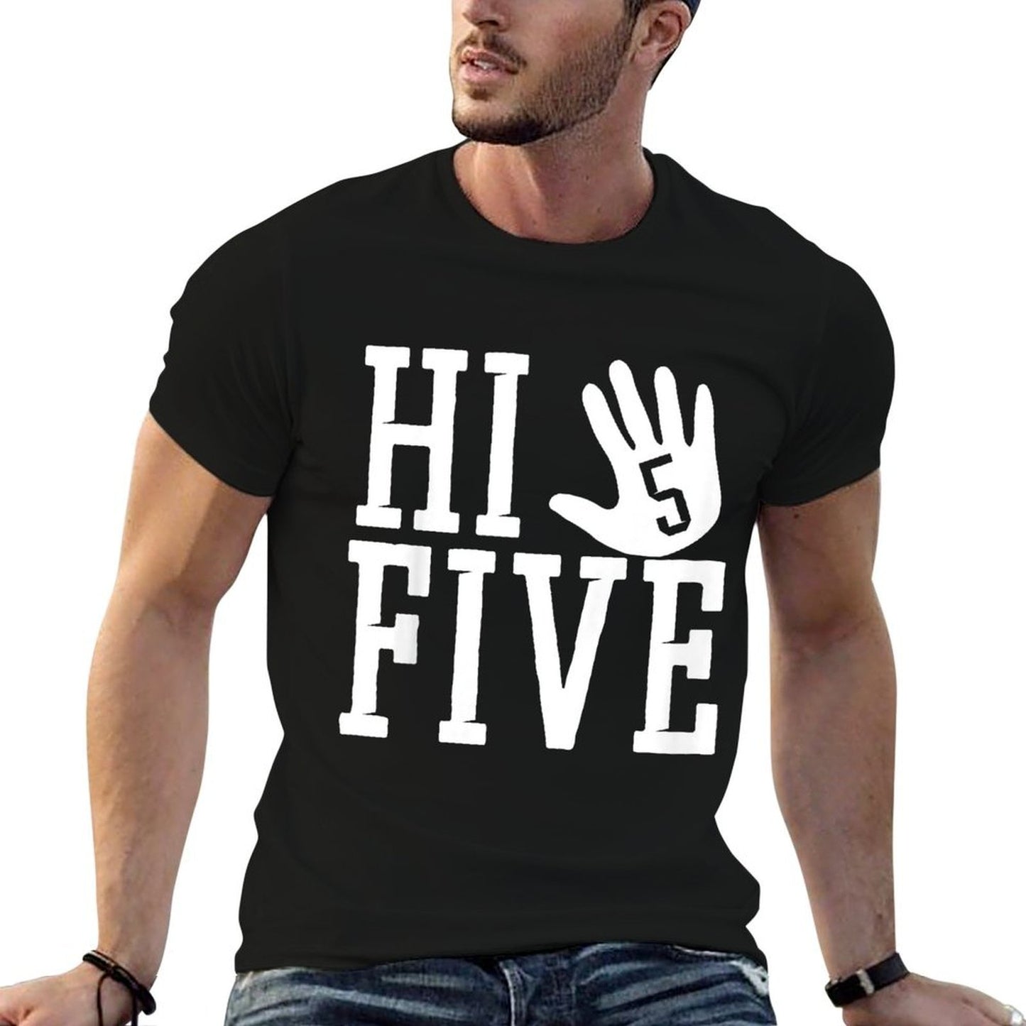 Hi Five 5 Years Old 5th Birthday Comfortable T-Shirt