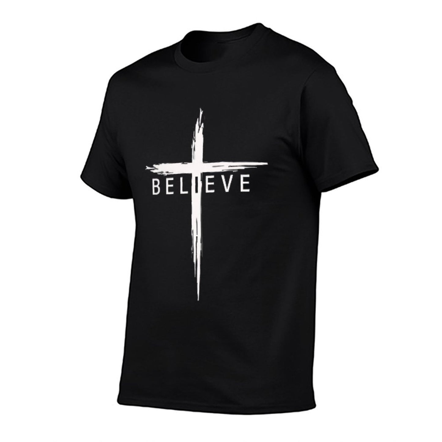Believe Christian Cross Jesus Christ Christians Men Women  Polyester Blend T-Shirt