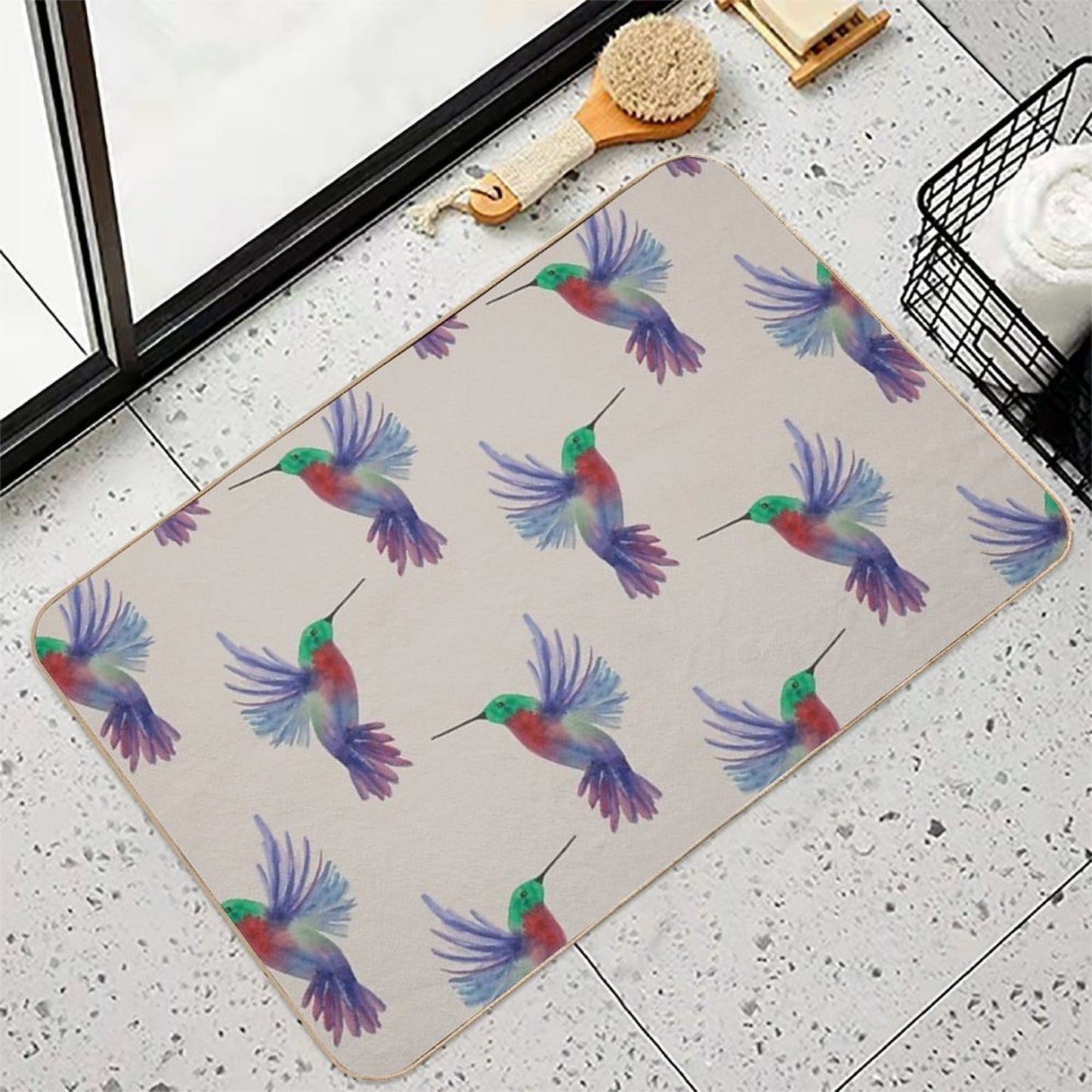 Harmonious Hummingbird  Versatile Bath Mat