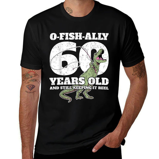 O-Fish-Ally 60 Years Old - Fishing Dinosaur 60th Birthday  Eco-friendly Material T-Shirt
