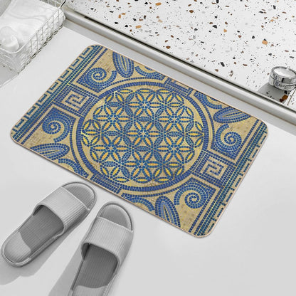 Flower of Life Mosaic Tile Ornament N1  Odorless Bath Mat
