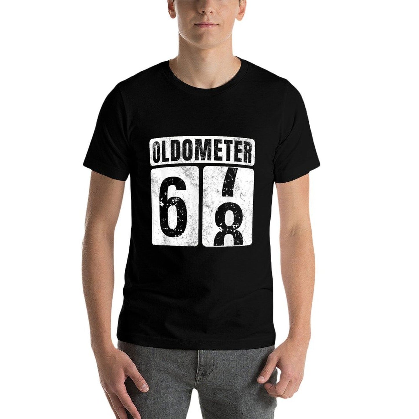 Oldometer 68 Vintage Funny 68th Birthday Gift Idea  Slim-fit Cut T-Shirt