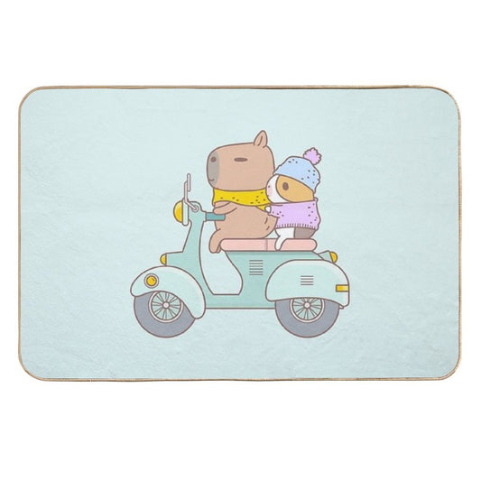 Bubu The Guinea Pig, Scooter  Easy To Clean Bath Mat
