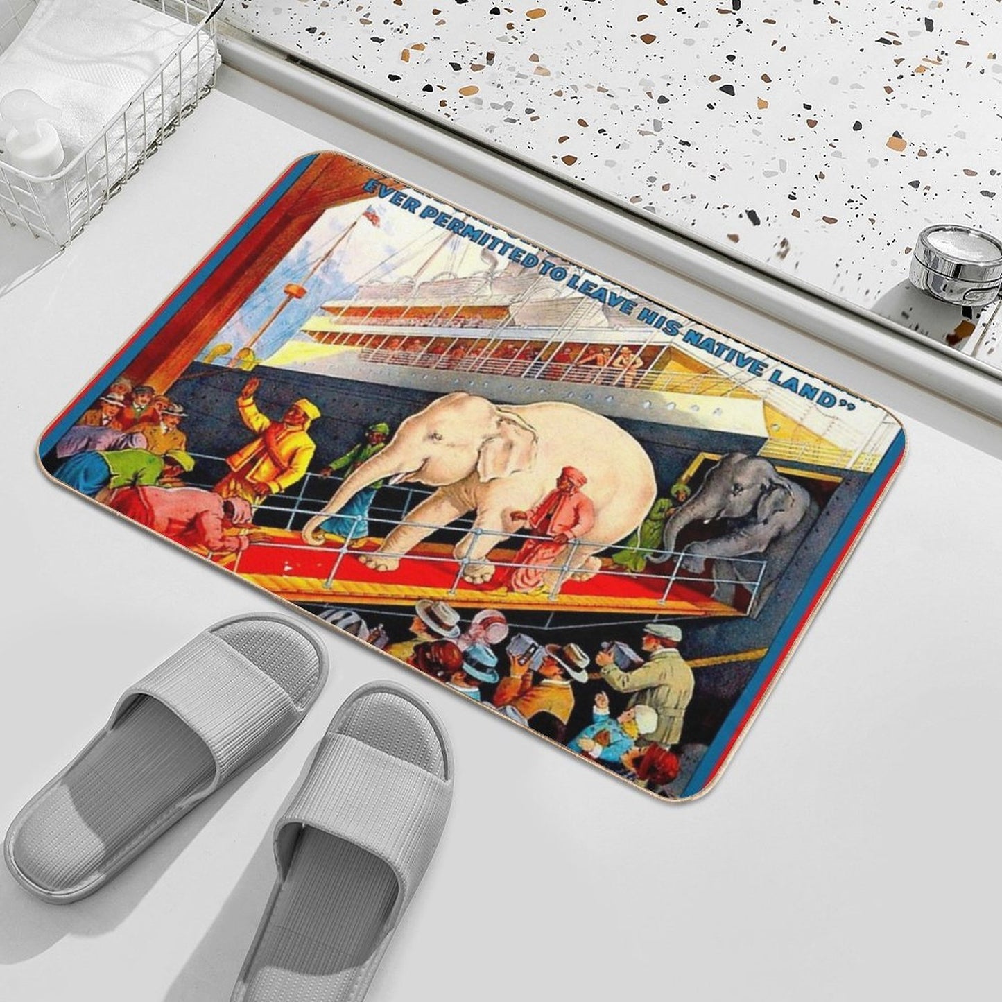RINGLING BROS. BARNUM And BAILEY  Vintage Circus Print  Toxin-Free Bath Mat