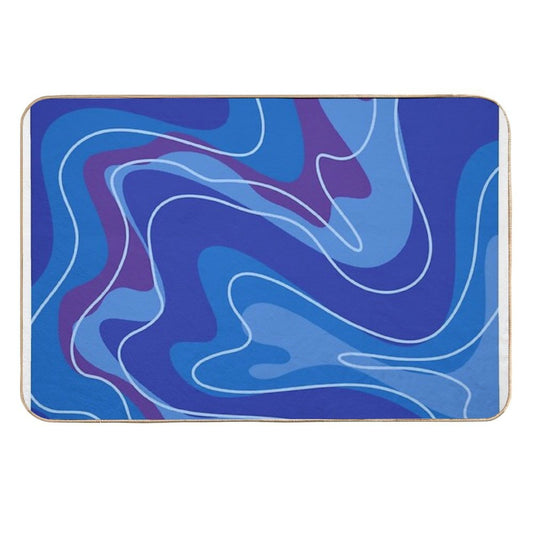 Flowing Waves  Fade-Resistant Bath Mat