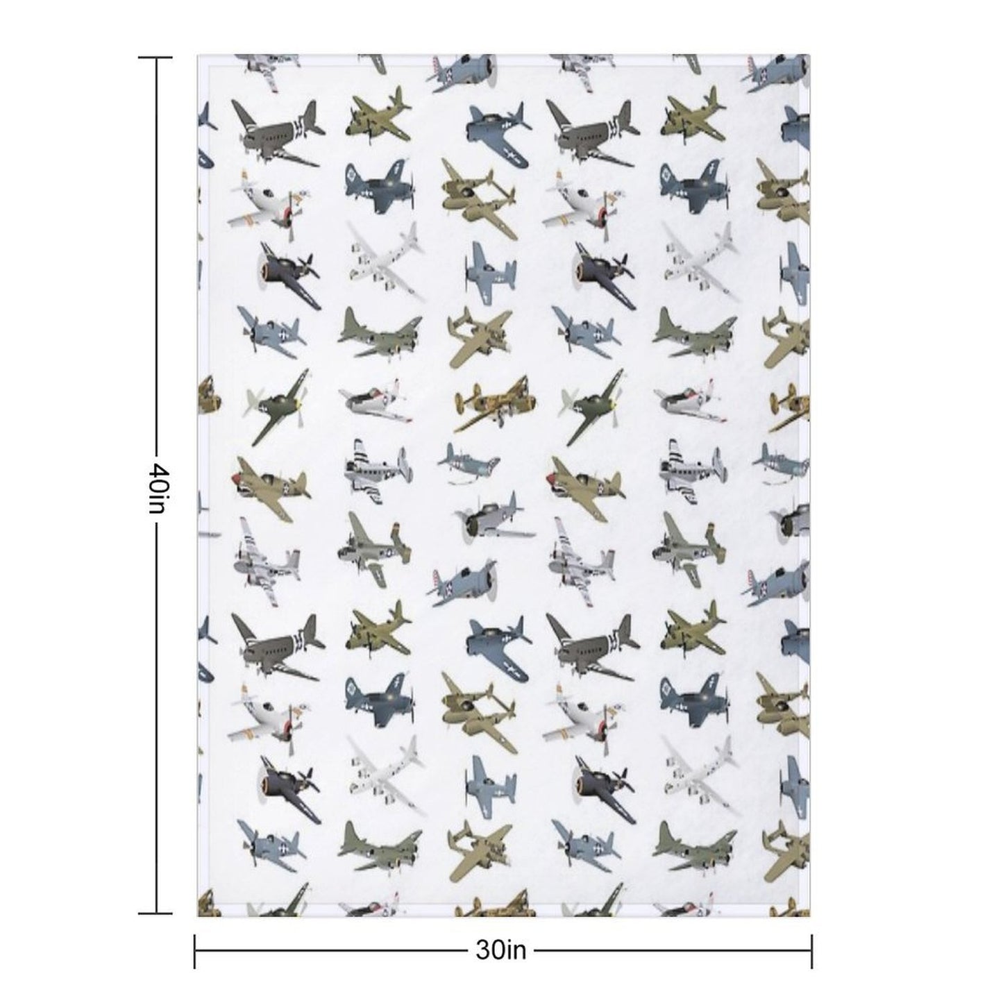Various American WW2 Airplanes Wrinkle-free Throw Blanket