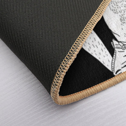 Gay Muscle Bear with Suspenders  Toxin-Free Bath Mat