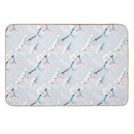 Sakura Blossom Pattern Floral Elegance Revealed  Stain-Proof Bath Mat