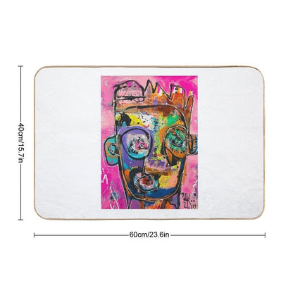Neoexpressionism, Art Brut, Spontaneous Art, Black And Colors, Free Figuration  Repositionable Bath Mat