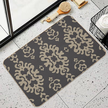 Black And White Papercut Damask Medallion  Rapid-Drying Bath Mat