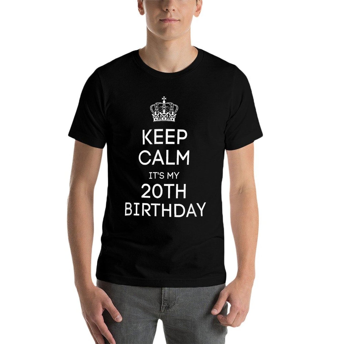 Keep Calm It's My 20th Birthday Funny 20th Birthday  Oversized Silhouette T-Shirt