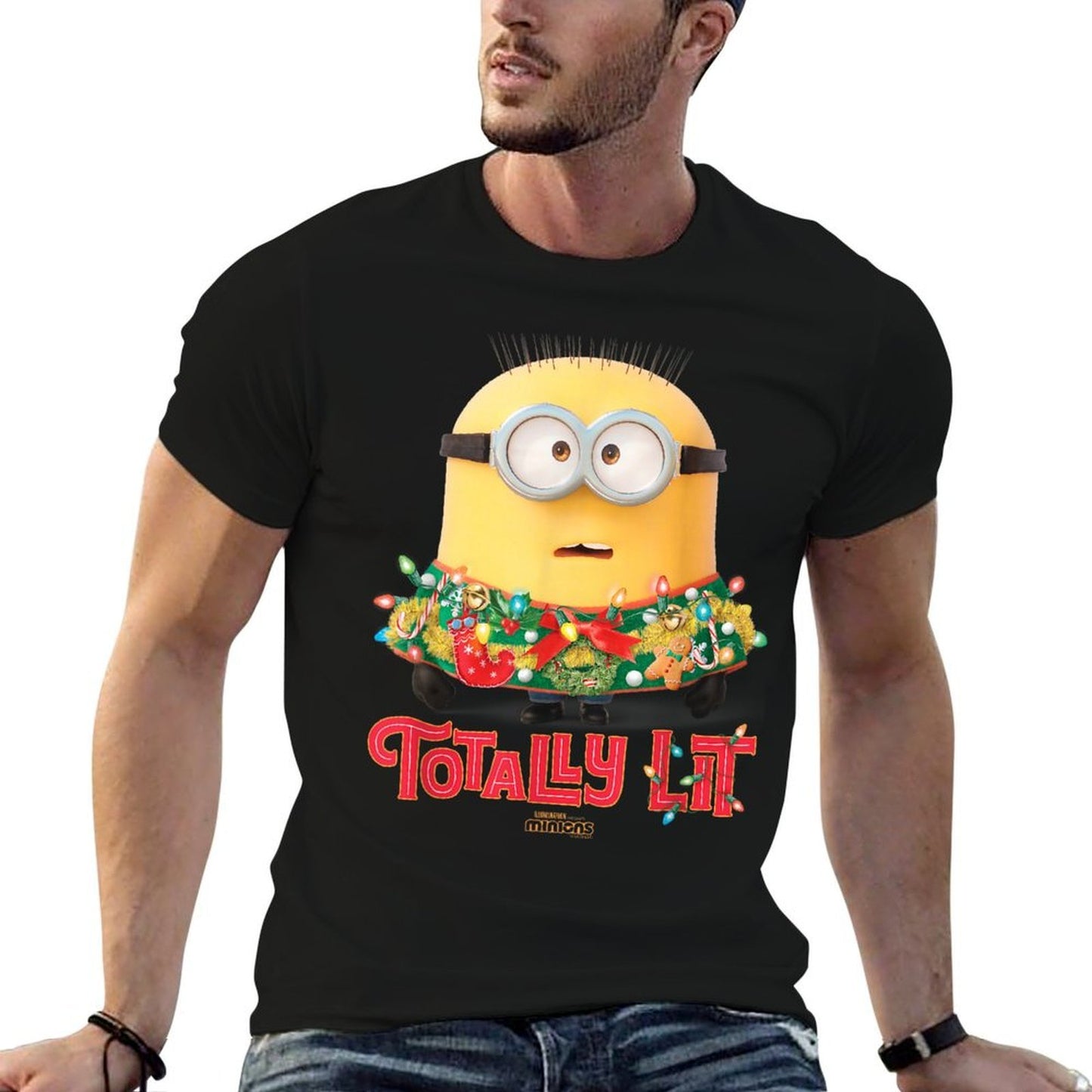 Minions Totally Lit  High-quality Stitching T-Shirt