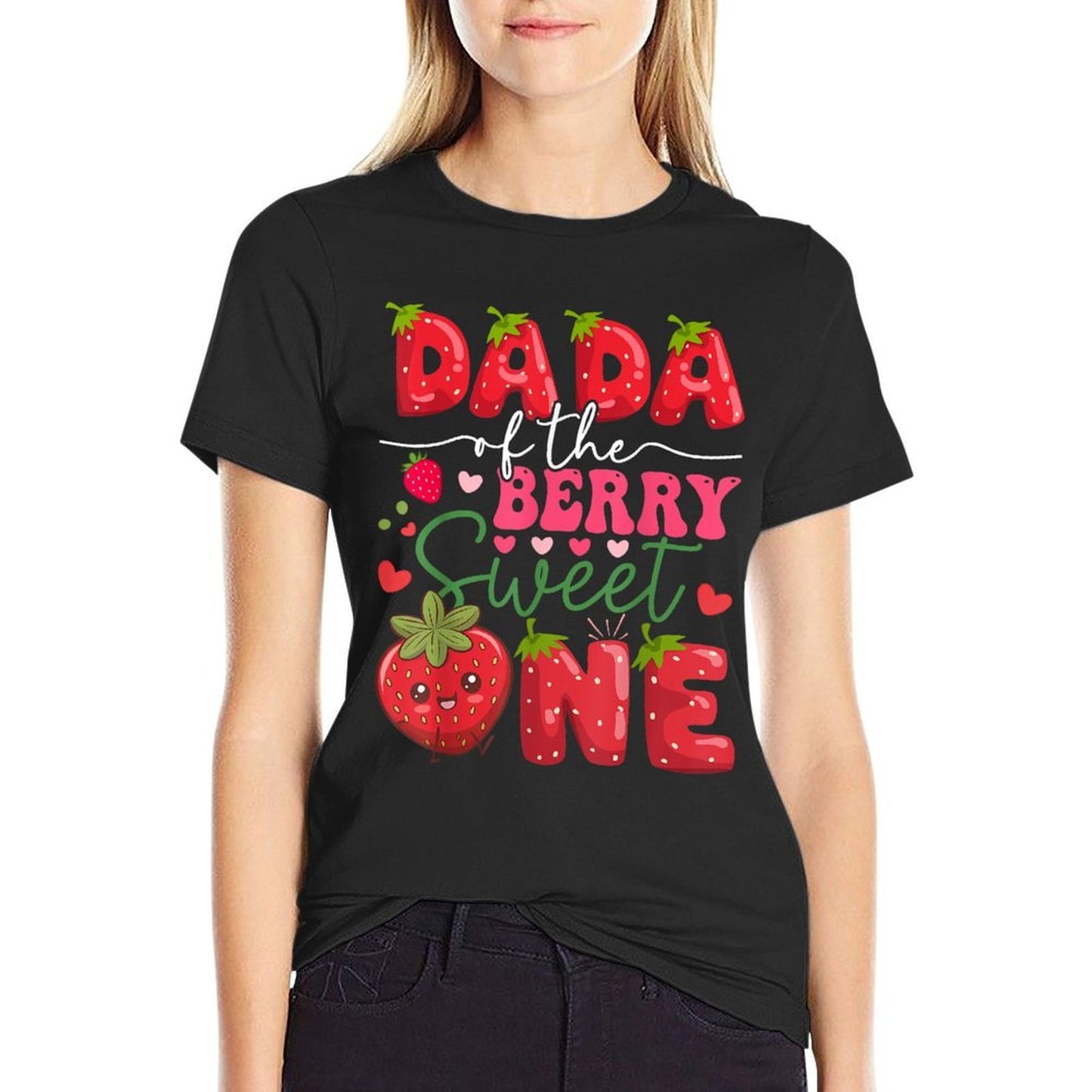 Dada Of The Berry Sweet One Strawberry 1St Birthday  Relaxed-fit T-Shirt