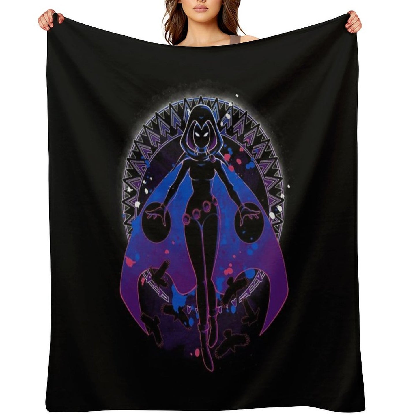 Raven Teen Titans Sustainable Throw Blanket