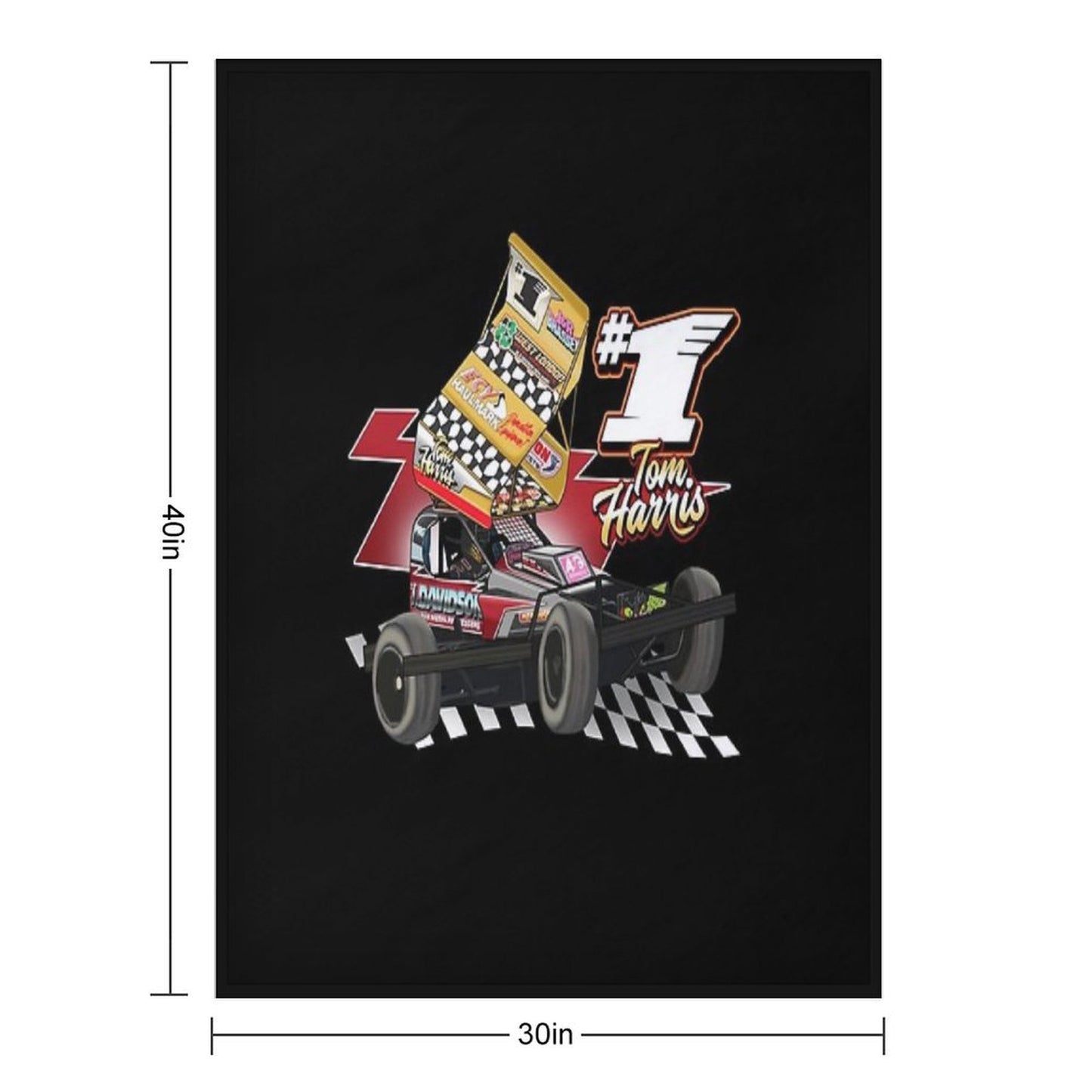 1 Tom Harris Brisca Stock Car 2021 Easy Care Throw Blanket