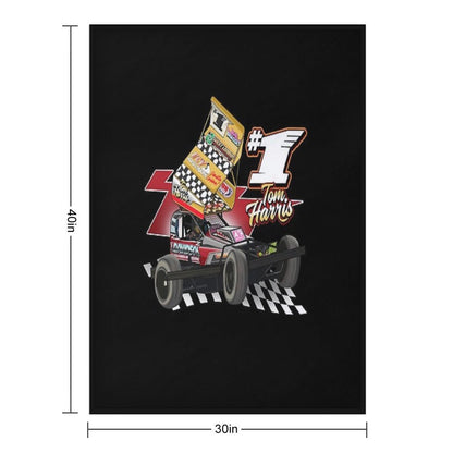 1 Tom Harris Brisca Stock Car 2021 Easy Care Throw Blanket
