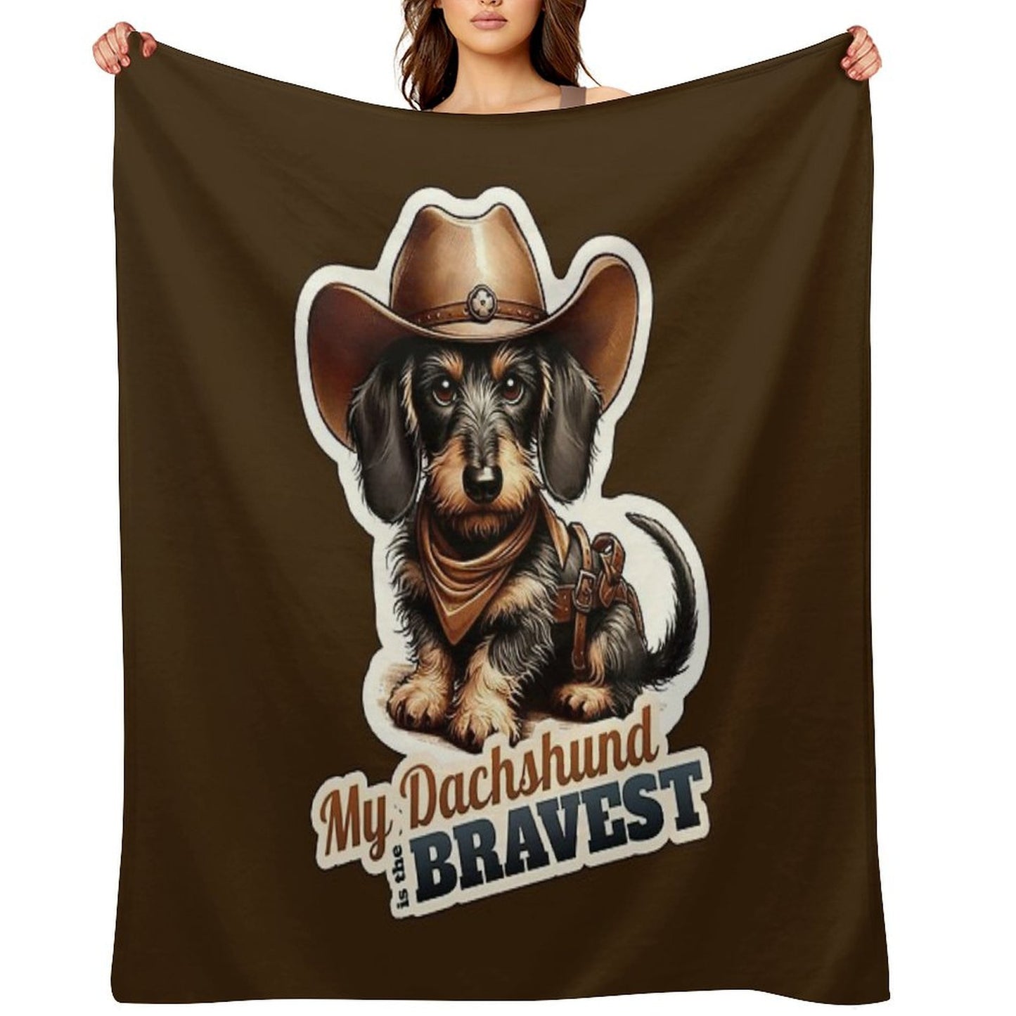Wire-haired Dachshund Cowboy Puppy Wrinkle-free Throw Blanket