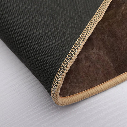 Dark Coffee Grounds Brown Marble Paint Swirl Design  Fade-Resistant Bath Mat