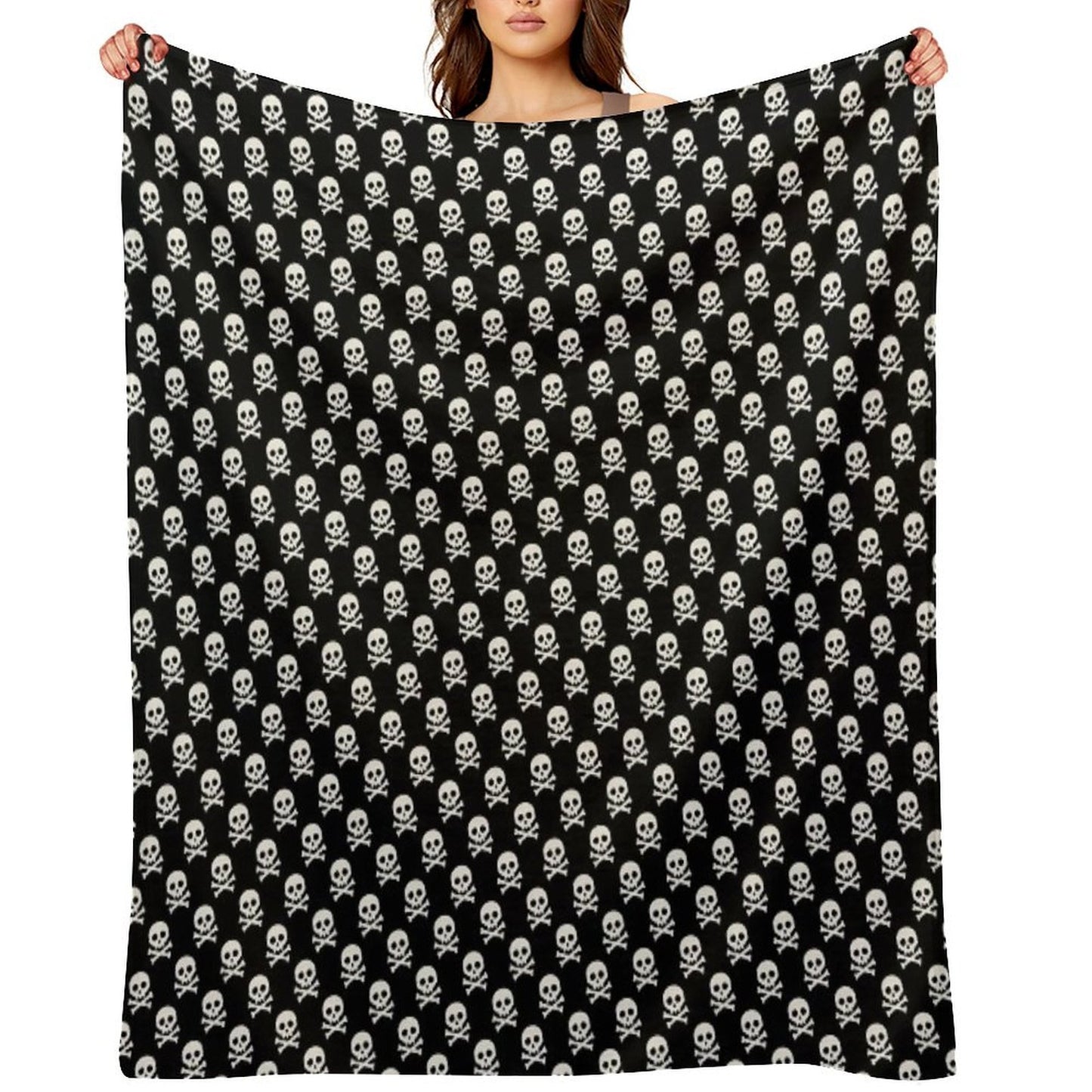 Skull N Bones Pattern Sustainable Throw Blanket