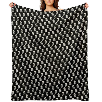 Skull N Bones Pattern Sustainable Throw Blanket