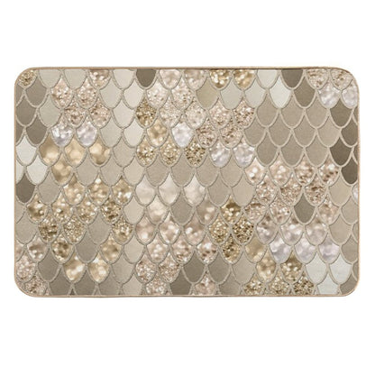 Mermaid Scales #5 (Photo of Glitter Only - Not Reflective)  Easy Maintenance Bath Mat