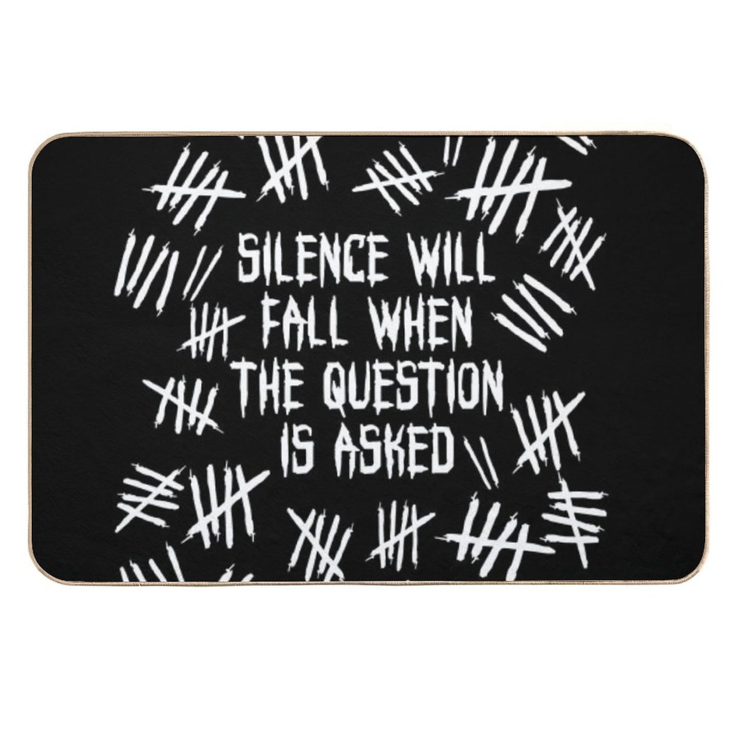 Silence Asked White  Absorbent Bath Mat