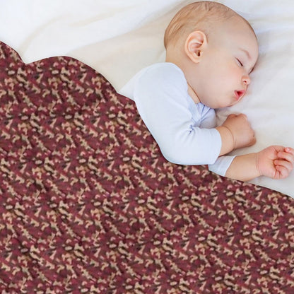 Burgundy Tan Black And Grey Camo Tacticool Pattern Machine-washable Throw Blanket
