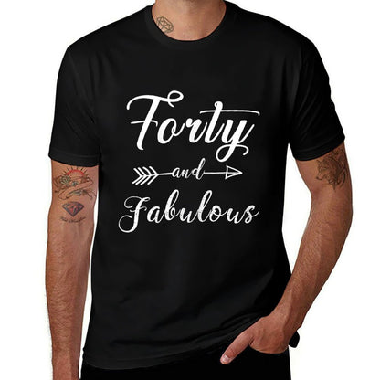 Womens Funny 40th Birthday - Forty And Fabulous  Graphic-printed T-Shirt