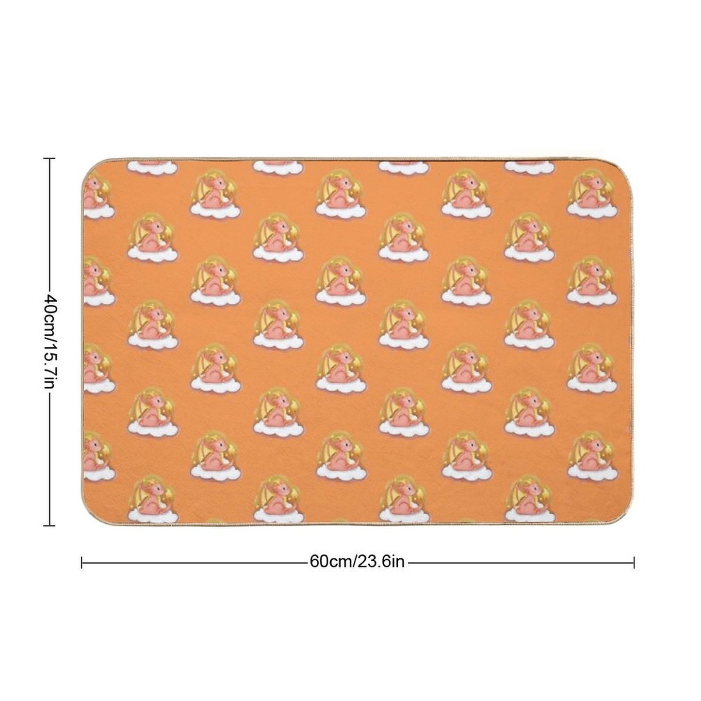 Cute Fire Dragon Whimsical Fantasy Art  Eco-Friendly Bath Mat