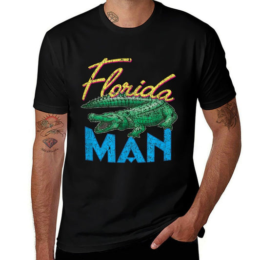 Florida Man Alligator - Retro 80s Funny Florida Meme  Tagless Design T-Shirt