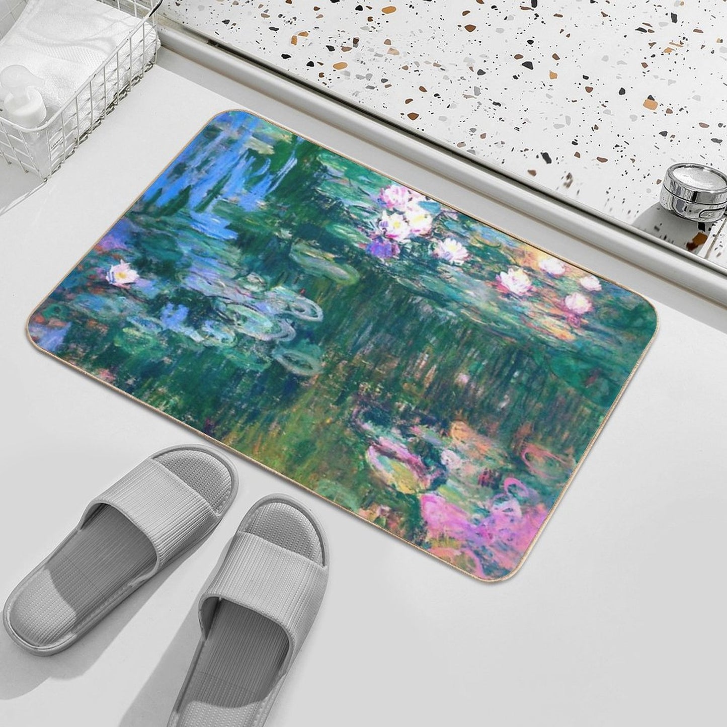 Water Lilies Monet  Fade-Resistant Bath Mat