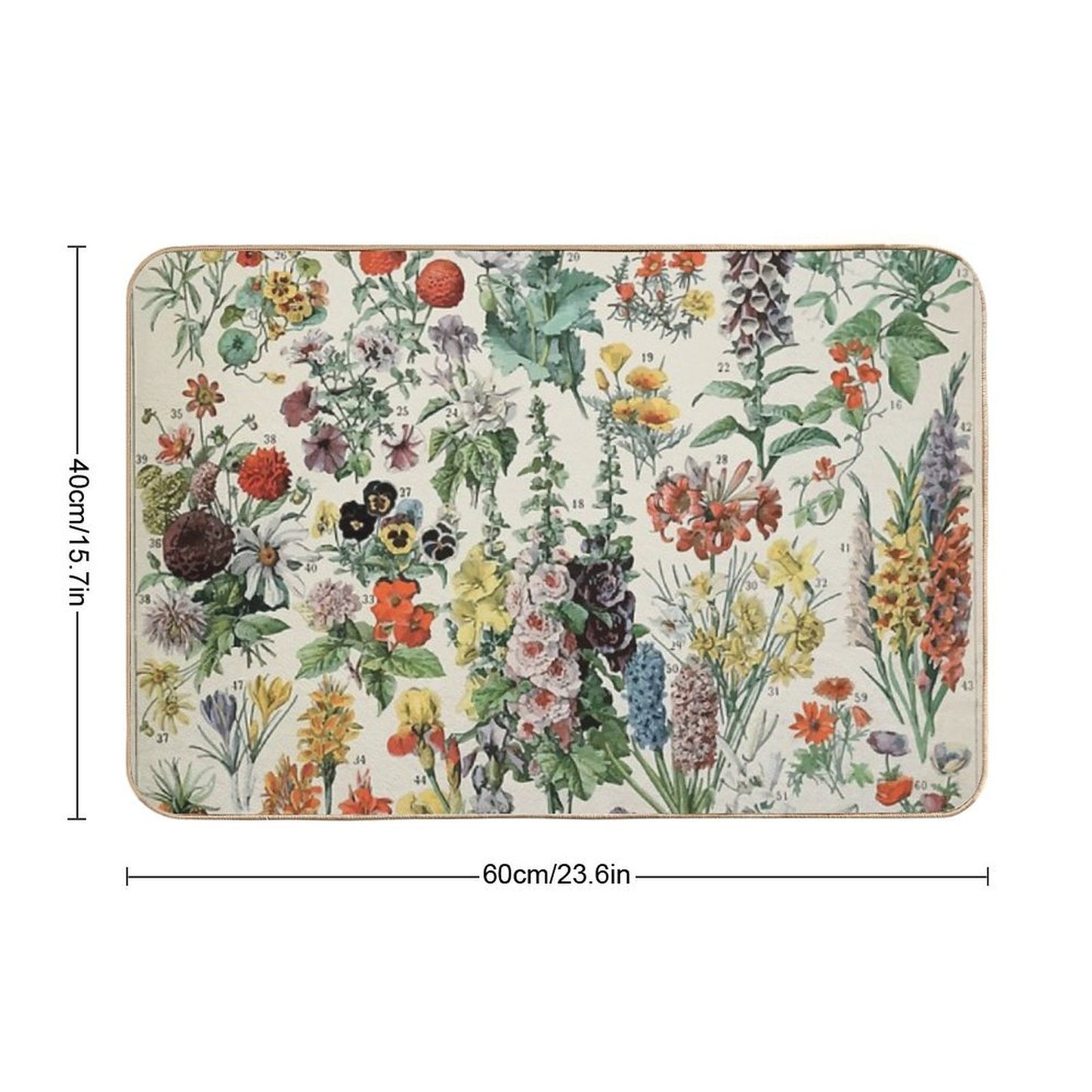 Adolphe Millot Fleurs A  Multi-Purpose Bath Mat