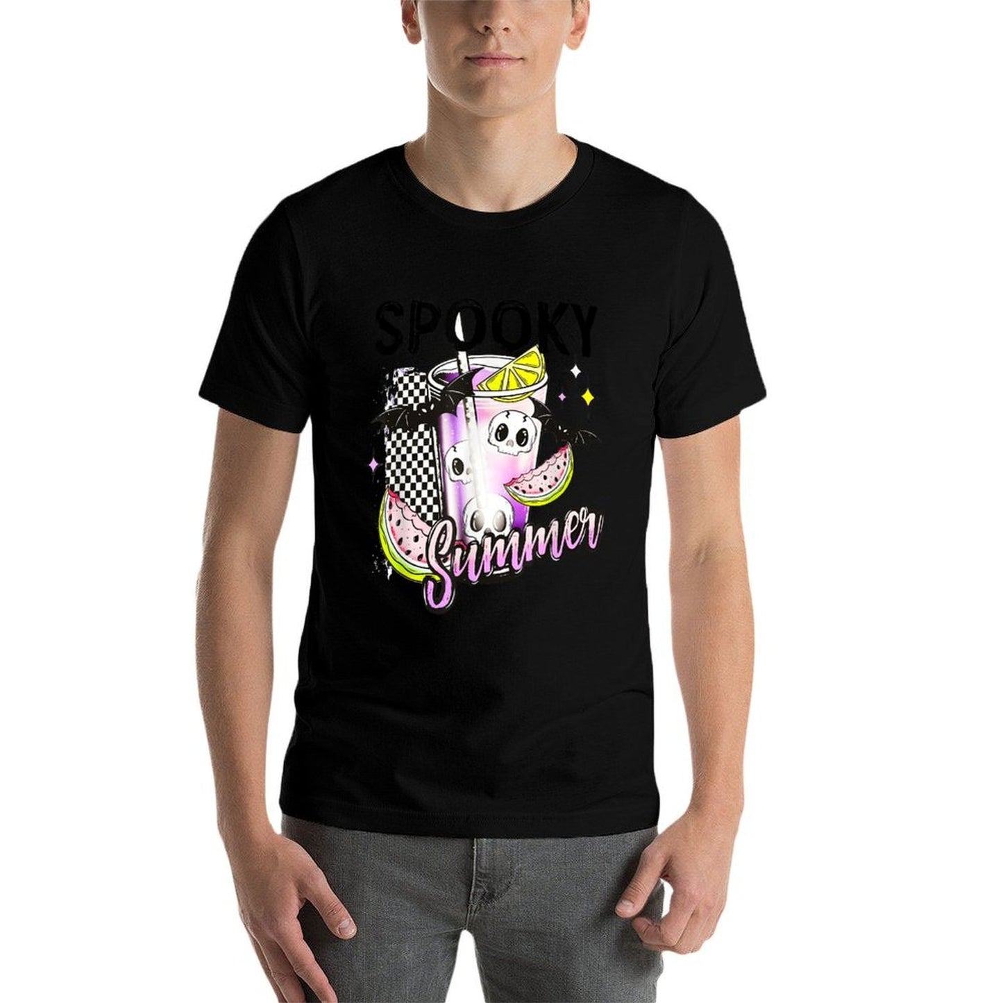 Vintage Spooky Summer Beach Halloween Coffee Summer Vacation  Versatile T-Shirt