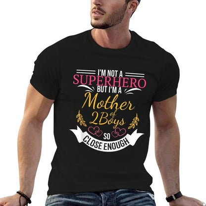 Mother of Two Boys  Funny for Mom with 2 Sons  Eco-friendly Material T-Shirt