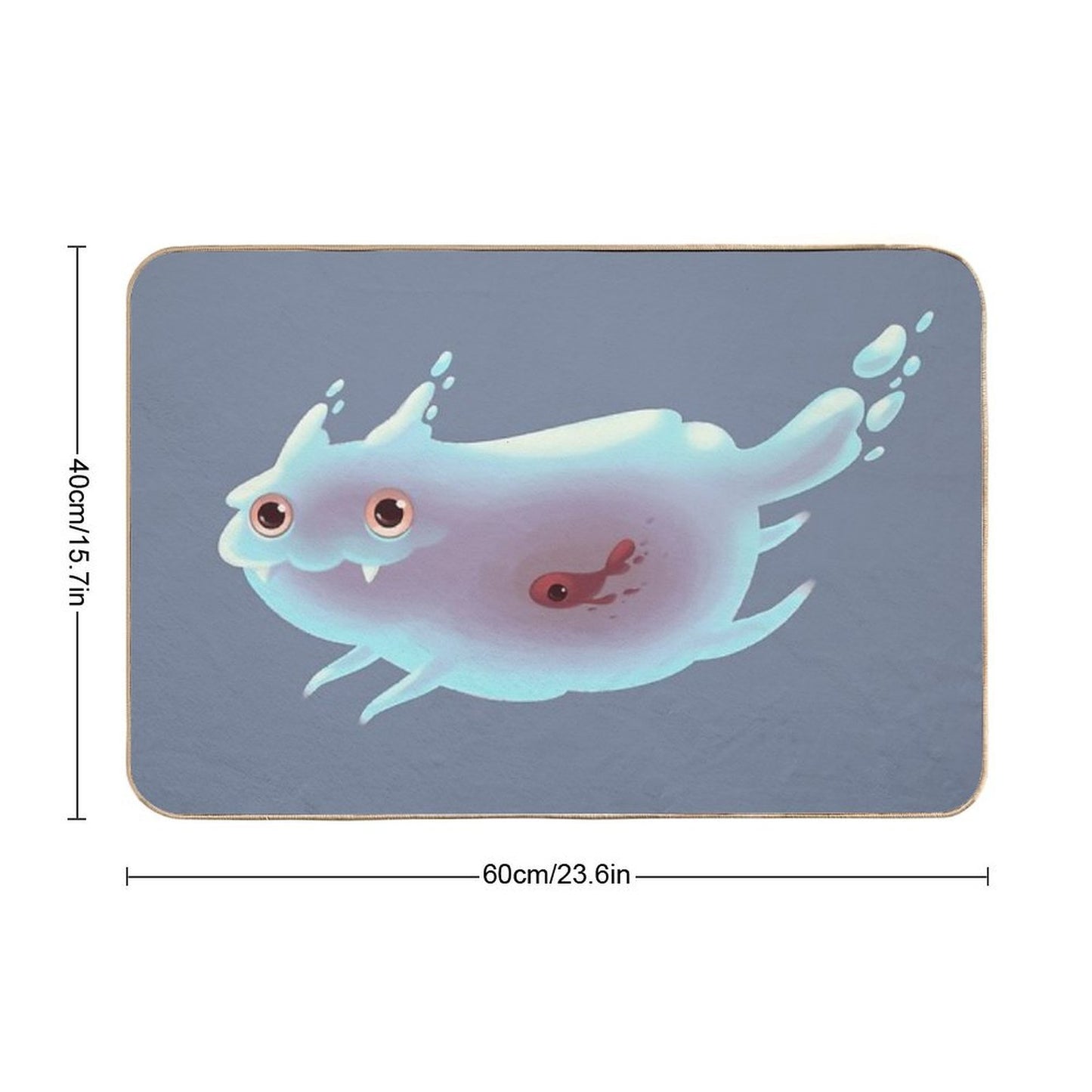 Ghost Cat  Rapid-Drying Bath Mat