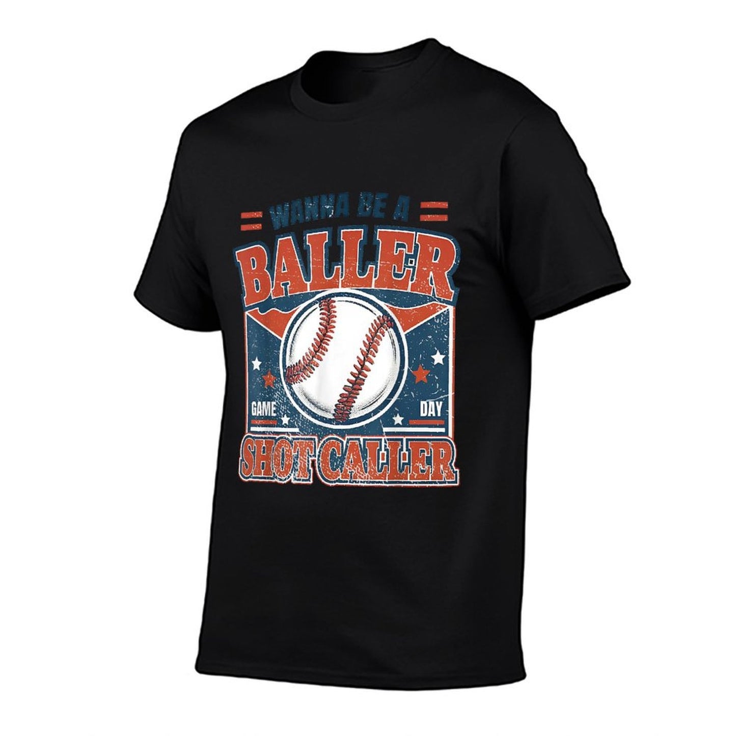 Wanna Be A Baller Shot Caller Retro Baseball  Slim-fit Cut T-Shirt