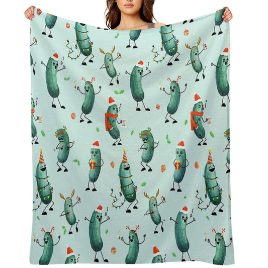 Holiday Pickle Party! Quick-dry Throw Blanket