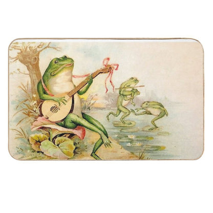 FROG STRUMMING  Vintage Abstract Entertainment Print  Rapid-Drying Bath Mat
